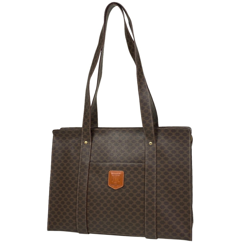 Celine Macadam Pattern Canvas Tote Shoulder Bag B… - image 1